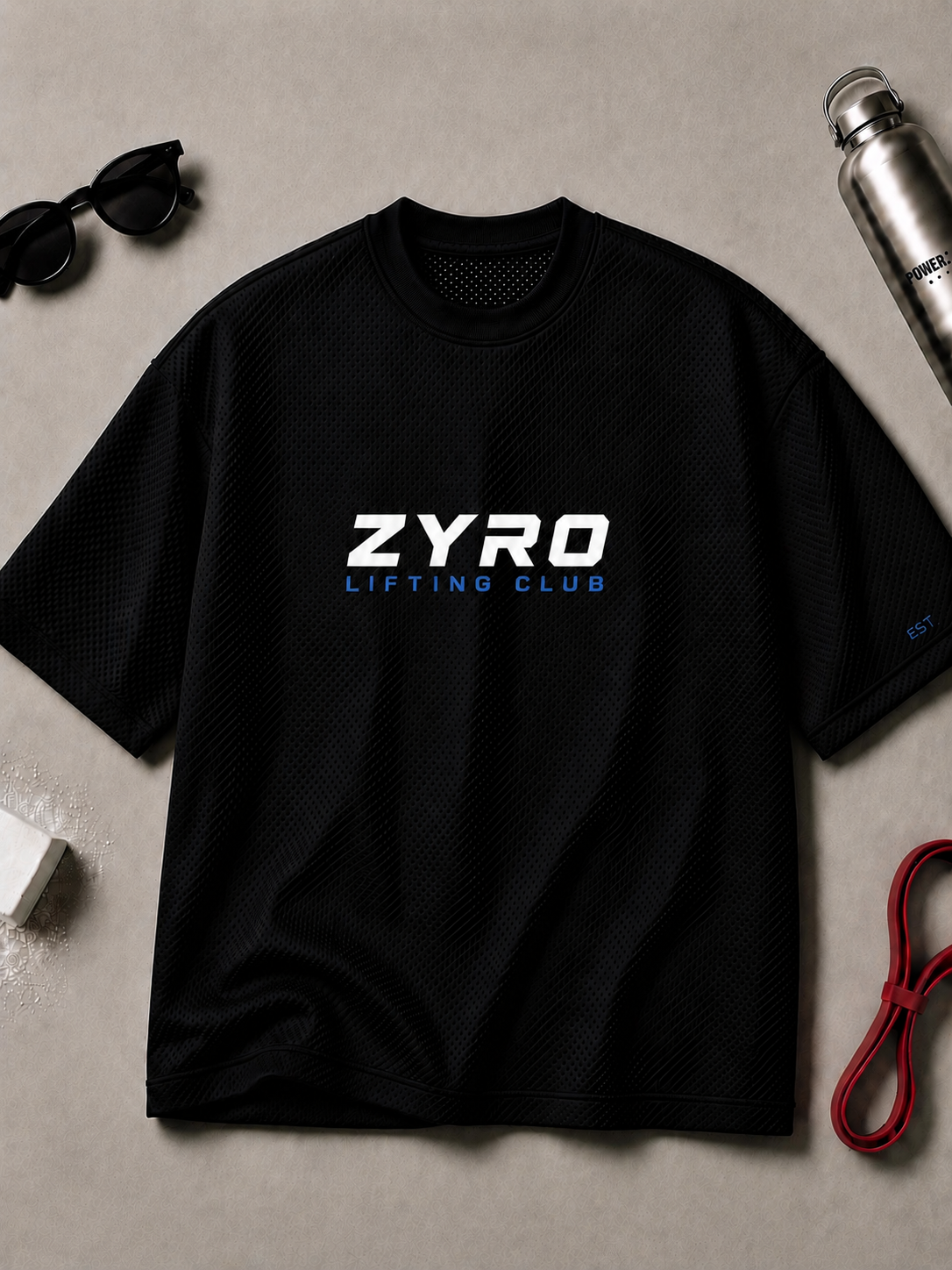 ZYRO Lifting Club Mesh Tee – BLUE
